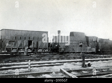Blindé russe et de locomotive wagon, c1914. Banque D'Images