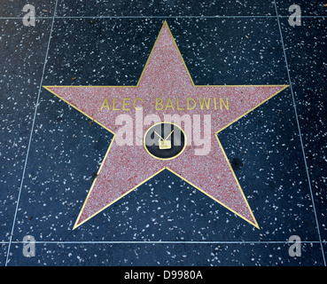 Terrazzo star pour les artistes Alec Baldwin, catégorie Television, de tambours de la renommée, Hollywood boulevard, Hollywood, Los Angeles, Cali Banque D'Images