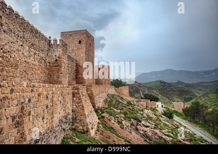 L'Alcazaba d'Antequera est une forteresse du 14ème siècle construit par les Maures, dans le sud de l'Espagne pour lutter contre l'avance chrétienne Banque D'Images