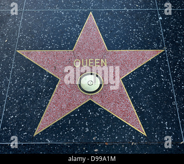 Terrazzo star pour les artistes queen, catégorie musique, tambours de la renommée, Hollywood boulevard, Hollywood, Los Angeles, Californie, le Banque D'Images