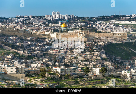 Le Mont du Temple, également connu comme le Mont Moriah à Jérusalem, Israël, c'est situé dans la vieille ville de Jérusalem et est un lieu saint Banque D'Images