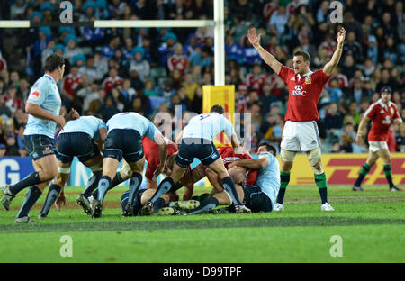 Sydney, Australie. 15 juin 2013. Le capitaine gallois Sam Warburton Lions en action pendant la tournée des Lions 2013 entre la British & Irish Lions ; et les Waratahs NSW à l'Allianz Stadium, Sydney. Les Lions a gagné 47-17. Credit : Action Plus Sport Images/Alamy Live News Banque D'Images