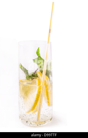 Cocktail froid frais dans le verre avec des tranches agrumes Banque D'Images