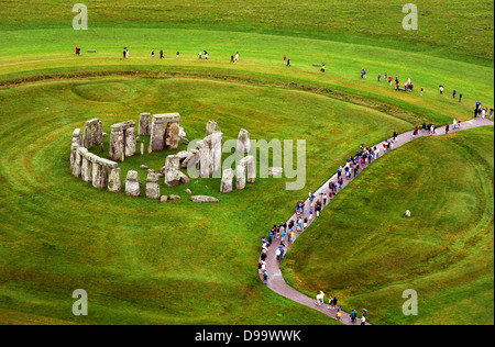 Vue aérienne de Stonehenge dans le Wiltshire. Banque D'Images