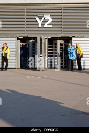 Les tourniquets à l'Etihad Stadium, domicile du Manchester City Football Club de la Premier League anglaise Banque D'Images