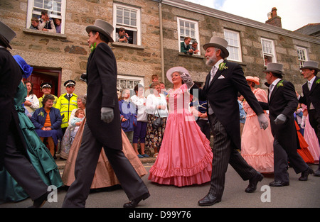 Danse florale Helston, Cornwall, UK. Banque D'Images