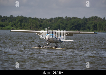 Tavares, Florida Port Woodlea sur le lac Dora et le Tavares fly-in de l'événement d'Hydravions Banque D'Images