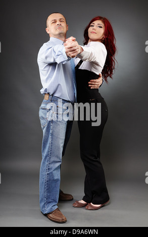 Portrait de deux partenaires commerciaux dancing Banque D'Images