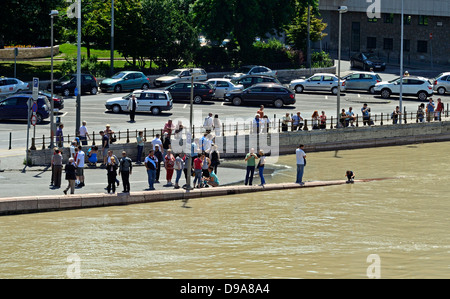 Inondations 2013 Danube Budapest Hongrie Europe Banque D'Images