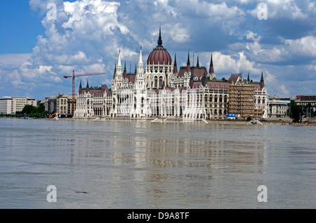 Inondations 2013 Danube Budapest Hongrie Europe Banque D'Images