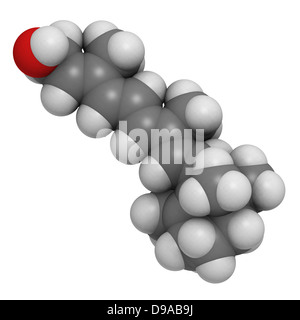 La vitamine A (rétinol), le modèle moléculaire. Les atomes sont représentés comme des sphères avec codage couleur classiques Banque D'Images