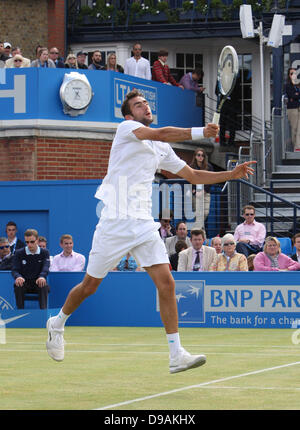 Londres, Royaume-Uni. 16 Juin, 2013.Marin Cilic au cours de la finale de l'Aegon Championships La Reine Banque D'Images