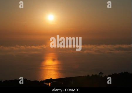 Le coucher du soleil, Erice, Sicile, Italie , Sonnenuntergang, Erice, Sicile, Italie Banque D'Images