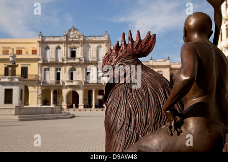 La place de la vieille ville, la Plaza Vieja à La Havane, Cuba, Caraïbes Banque D'Images