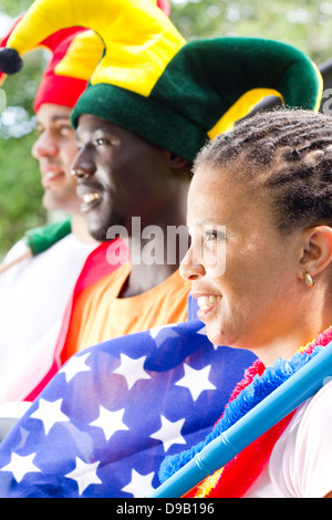 Groupe de fans de sports américains Banque D'Images