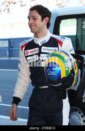 Bruno Senna la Formule 1 les essais d'hiver sur le circuit de Jerez, Jerez de la Frontera, Espagne - 10.02.12 *** Banque D'Images