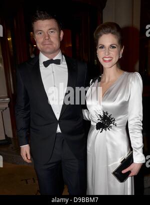 Brian O'Driscoll, Amy Huberman l'IFTA Awards 2012 à l'hôtel Shelbourne Dublin, Irlande - 11.02.12 Banque D'Images