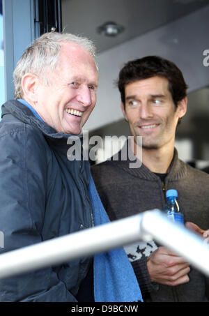 Mark Webber et le Dr Helmut Marko les essais d'hiver Formule 1 sur le circuit de Jerez, Jerez de la Frontera, Espagne - 09.02.12 *** Banque D'Images