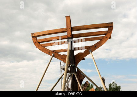 Bateau en bois en Construction Gravelines France Europe Banque D'Images