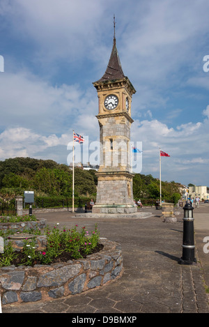 Exmouth, Tour de l'horloge, commémorant le jubilé de diamant de la reine Victoria, Devon, Angleterre, Royaume-Uni. Banque D'Images