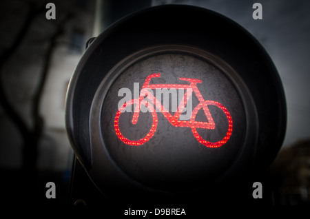 Le feu rouge pour les cyclistes Banque D'Images