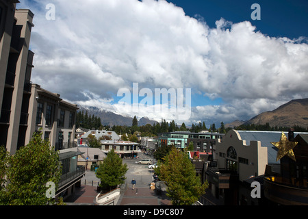Vue sur le centre-ville de Queenstown, Otago, District, île du Sud, Nouvelle-Zélande Banque D'Images