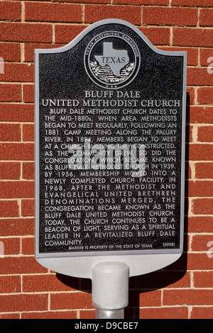 BLUFF DALE UNITED METHODIST CHURCH Bluff Dale Methodist Church remonte au milieu des années 1880, lorsque la superficie des méthodistes ont commencé à répondre regul Banque D'Images