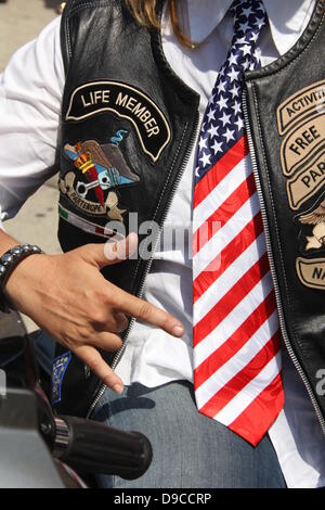 Rome, Italie. 16 juin 2013 les passionnés de Harley Davidson convergent sur la Place Saint Pierre, Vatican pour un Bénédiction Papale pendant la messe du dimanche à Rome Italie pour HD110Th anniversaire célébration européenne Banque D'Images