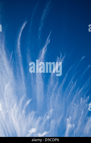 Image abstraite de nuages filandreux soulevée par le vent Banque D'Images