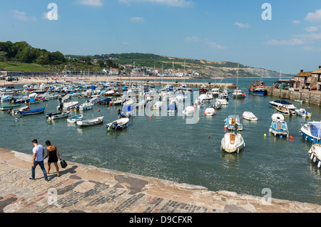 Le 6 juin 2013. Lyme Regis, dans le Dorset, Angleterre. Lyme Regis port port intérieur de l'épi. Banque D'Images