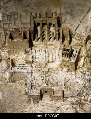 Modèle de l'Acropole à Athènes, Grèce ruines faite vers 1960 à l'Université de Birmingham. Montre le Propylaea ou Propylaia . La porte monumentale qui a servi à l'entrée de l'Acropole à Athènes Banque D'Images