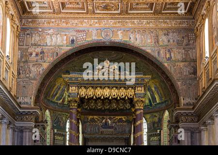 5ème siècle mosaïques de Triumphal Arch in Basilica di Santa Maria Maggiore, Rome, Italie Banque D'Images