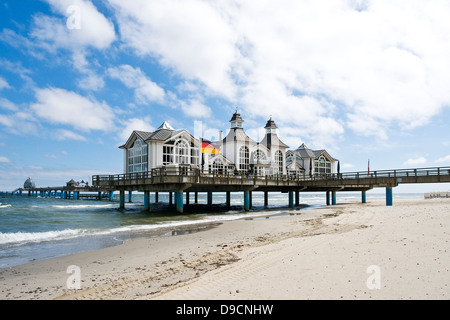 Pont de la mer, de la jetée de Sellin,Ruegen à Sellin, Allemagne Banque D'Images