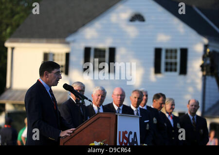 Merion, USA. 16 Juin, 2013. Glen D. Nager, 16 juin 2013 - Golf : Glen D. Nager, Président de l'AGEU discours après la fnal tour de l'US Open Championship au Merion Golf Club, de l'est cours dans le canton de Haverford, comté de Delaware, Pennsylvanie. (Photo de Koji Aoki/AFLO SPORT/Alamy Live News) Banque D'Images