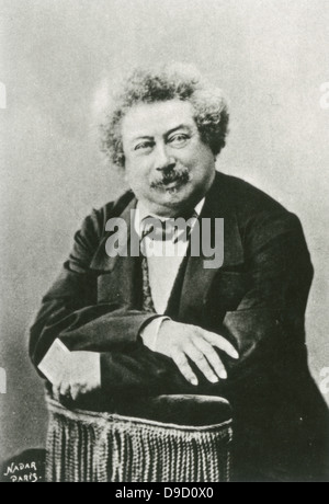 Alexandre Dumas, pere (1802-1870) née Dumas Davy de la Pailleterie, dramaturge et auteur français de romans d'aventure tels que les Trois Mousquetaires et le Comte de Monte-Cristo. Banque D'Images