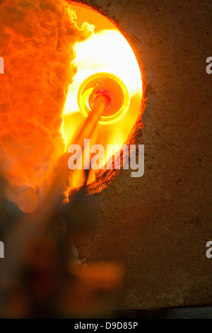 Close up of four en usine de verre Banque D'Images