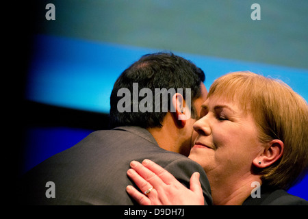 Leader du travail johann lamont parle à la conférence à Inverness Banque D'Images