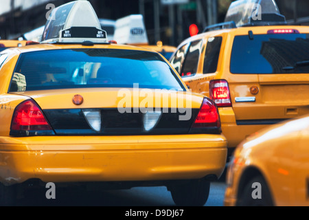 Les taxis jaunes, New York City, USA Banque D'Images