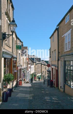 La sélection variée de boutiques indépendantes sur la colline historique de Catherine à Frome, Somerset, England, UK Banque D'Images