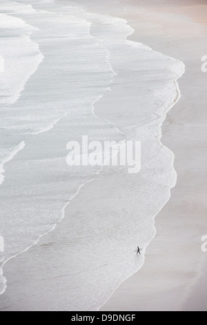 Personne seule, sur la plage, high angle Banque D'Images