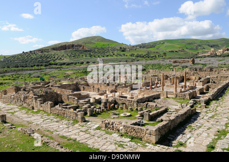 Les ruines de la cité romaine de Bulla Regia le nord de la Tunisie Banque D'Images