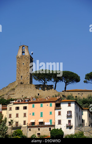 Italie, Toscane, Castiglion Fiorentino, Cassero tour Banque D'Images