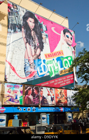 Cinéma dans une ville, Chennai, Tamil Nadu, Inde Banque D'Images