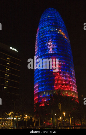 Gratte-ciel Agbar à Barcelone Banque D'Images