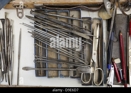 Outils à main en l'usine de poterie, Close up Banque D'Images