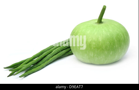 Des légumes frais - gourde bouteille et M. oleifera Banque D'Images