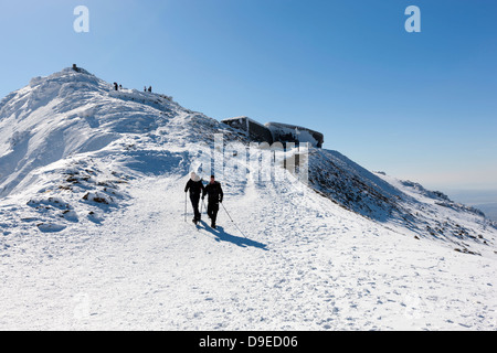 Vue vers Snowdon (Yr Wyddfa), Parc National de Snowdonia, Pays de Galles, Royaume-Uni, Europe. Banque D'Images