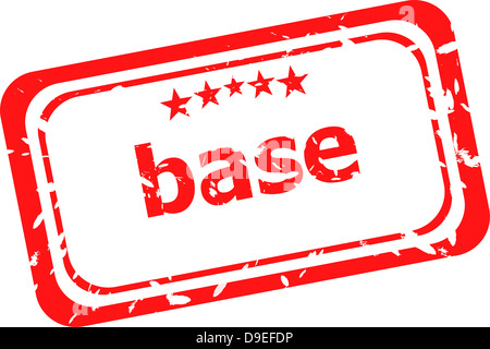 Sur base de tampon en caoutchouc rouge sur un fond blanc Banque D'Images
