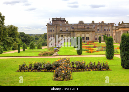 Jardins de l'hôtel de Lyme Anglais historique demeure seigneuriale dans le Cheshire, en Angleterre. Banque D'Images