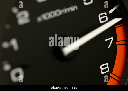 Tableau de bord de la zone rouge Banque D'Images